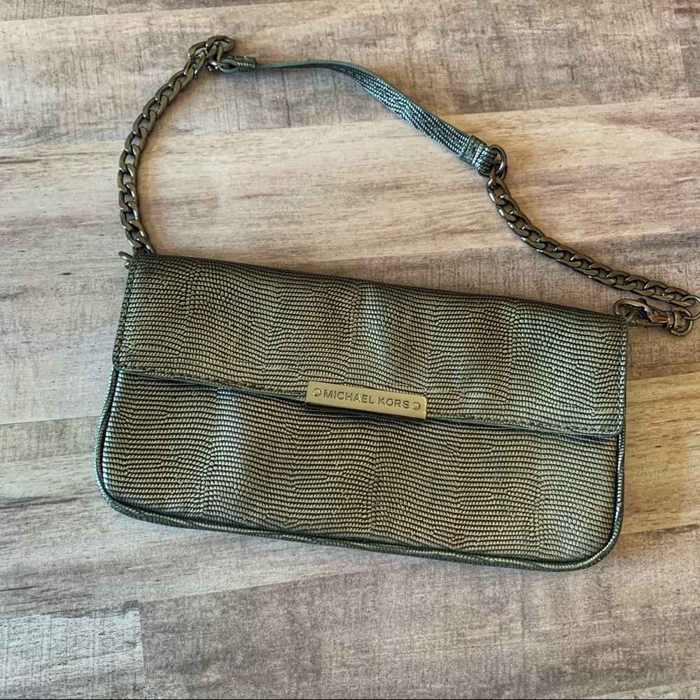 michael kors > silver wristlet
